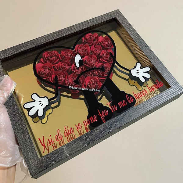 Bad Bunny Heart shadow box